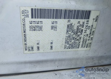 2018 Nissan Maxima 3.5 Platinum z USA, uszkodzony, nr VIN 1N4AA6AP7JC362638